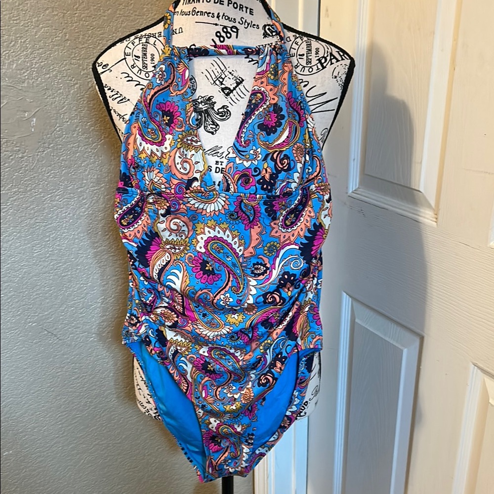 Lucky Brand Vibrant Paisley Swimsuit